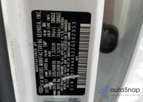 2018 Kia Sorento Ex from USA, damaged, VIN 5XYPH4A52JG392953